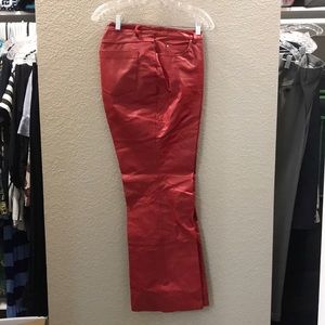 Bright Lipstick Red Leather Pants